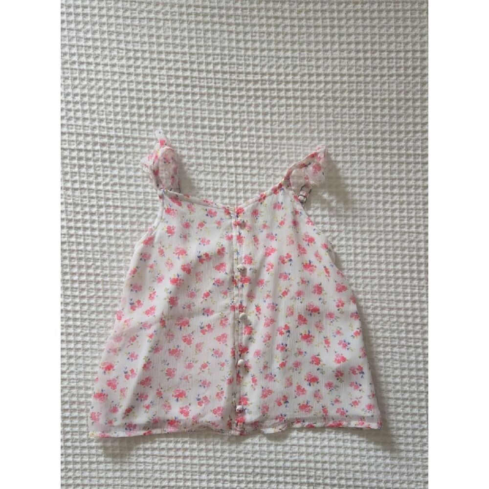 abercrombie kids White Top with Pink Floral Print